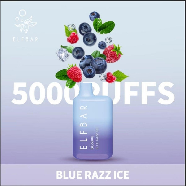 ELF BAR BLUE RAZZ ICE 5000 PUFFS DISPOSABLE VAPE IN UAE