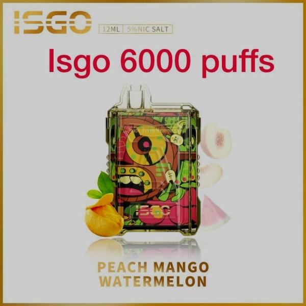 ISGO DISPOSABLE VAPE 6000 PUFFS IN UAE PEACH MANGO WATERMELON