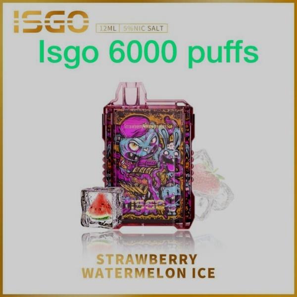 ISGO DISPOSABLE VAPE 6000 PUFFS IN UAE STRAWBERRY WATERMELON ICE