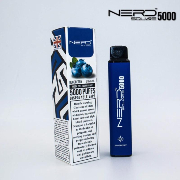 NERD™ SQUARE 5000 PUFFS DISPOSABLE VAPE IN UAE BLUEBERRY