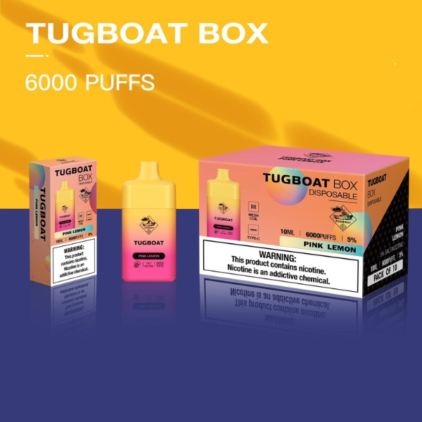 TUGBOAT BOX 6000 PUFFS DISPOSABLE VAPE IN UAE PINK LEMON