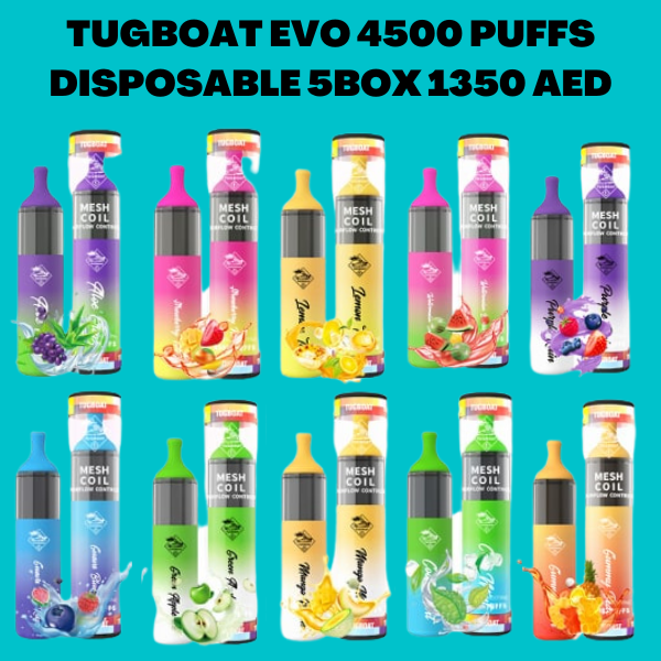 TUGBOAT EVO 4500 PUFFS DISPOSABLE 5BOX BEST OFFER