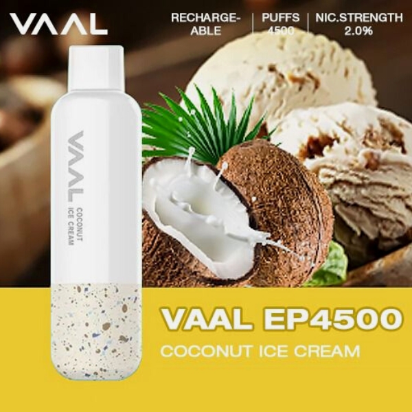 VAAL EP4500 DISPOSABLE VAPE IN UAE COCONUT ICE CREAM