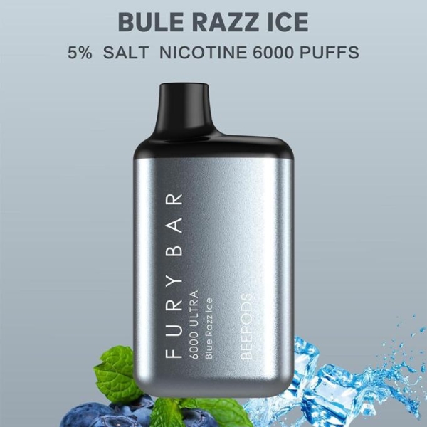 FURY BAR 6000 PUFFS DISPOSABLE IN UAE BLUE RAZZ ICE