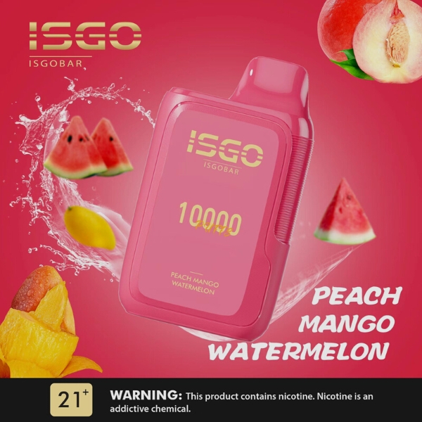 ISGO BAR 10000 PUFFS DISPOSABLE IN UAE PEACH MANGO WATERMELON