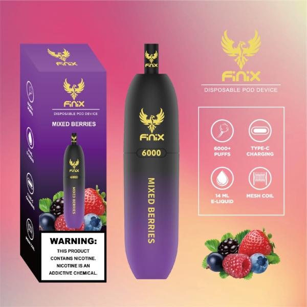 FINIX 6000 PUFFS BEST DISPOSABLE IN UAE MIXED BERRIES