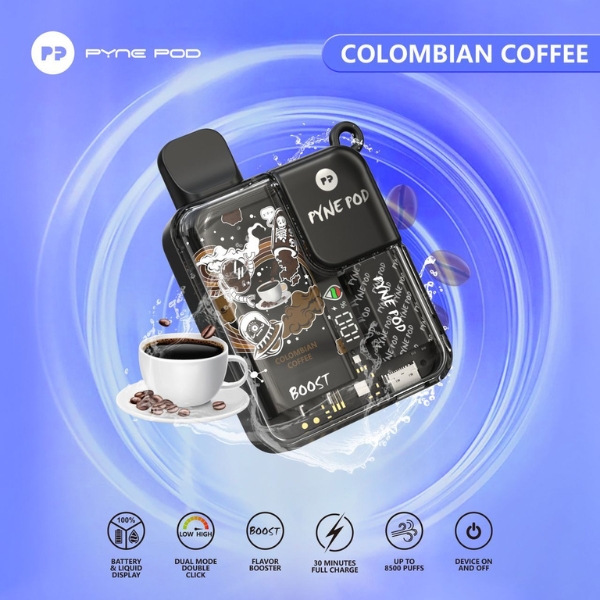 PYNE POD 8500 PUFFS BEST DISPOSABLE IN UAE COLOMBIAN COFFEE