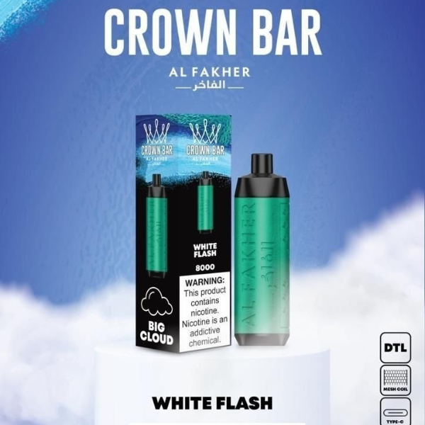 Al Fakher 8000 Puffs Crown Bar Disposable 5mg DTL (BIG CLOUD)