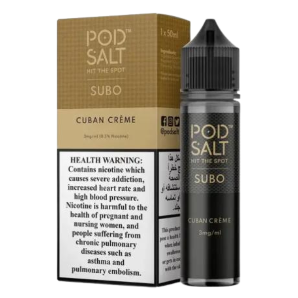 Pod Salt SUBO 3mg_50ml Eliquid in Dubai cuban creme